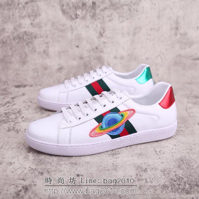 GUCCI男鞋 古奇地球村頂級版 Gucci小白鞋 情侶款 古馳Ace Sneakers小白鞋  hdnx1202